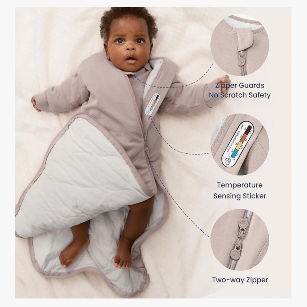 Baby Sleeping Bag, Tog Sleep Sack, Baby Sleep Sack Dusty Pink 0-6 Months.